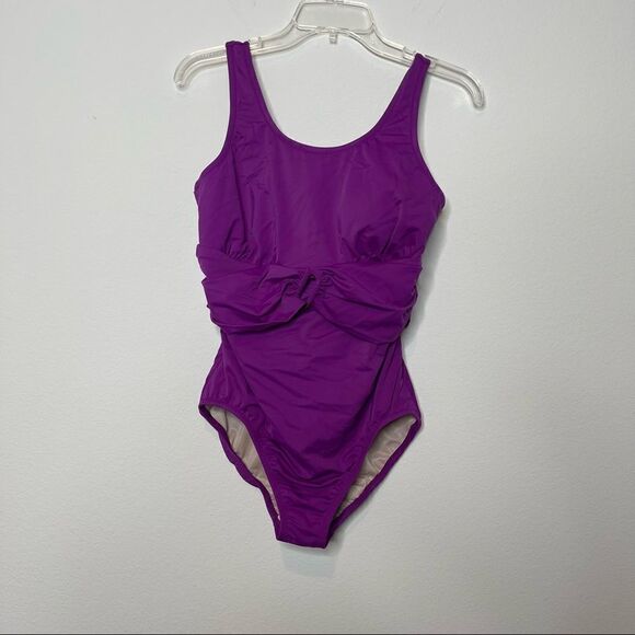 Lands End Purple Plum One Piece Swimsuit Size 12 - Picture 1 of 5